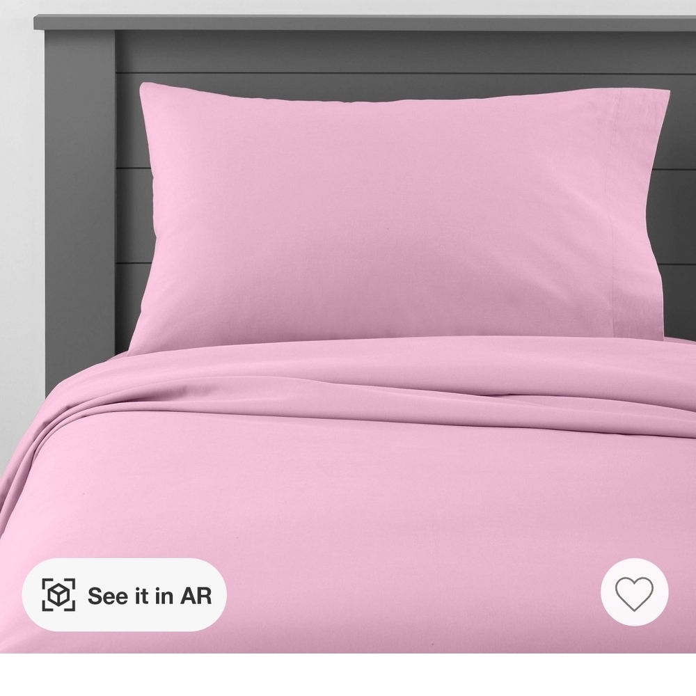 Pink Pillowcase and Sheet Set